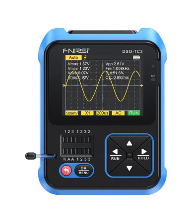 FNIRSI DSO-TC3 Strumento Diagnosi Auto 3-in-1 Oscilloscopio Generatore Segnali Tester Componenti