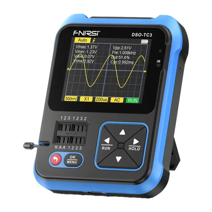 FNIRSI DSO-TC3 Strumento Diagnosi Auto 3-in-1 Oscilloscopio Generatore Segnali Tester Componenti FNIRSI DSO-TC3 Strumento Diagnosi Auto 3-in-1 Oscilloscopio Generatore Segnali Tester Componenti