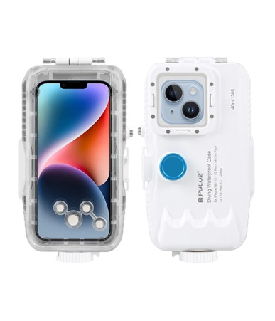 Custodia Impermeabile Puluz per iPhone 40m Valvola Unidirezionale Bianco