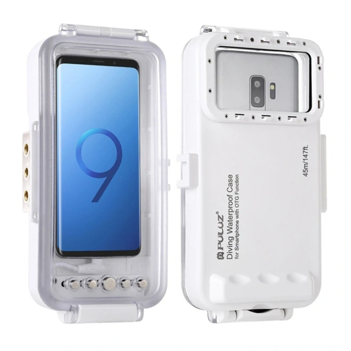 Custodia Impermeabile Puluz per Smartphone USB-C 45m Bianco Custodia Impermeabile Puluz per Smartphone USB-C 45m Bianco