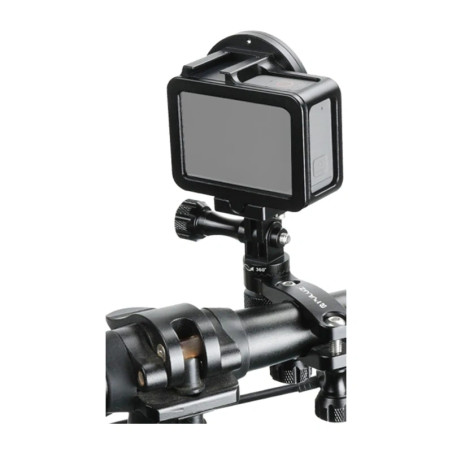 Puluz Supporto Manubrio in Alluminio per Action Cam Rotazione 360° Nero