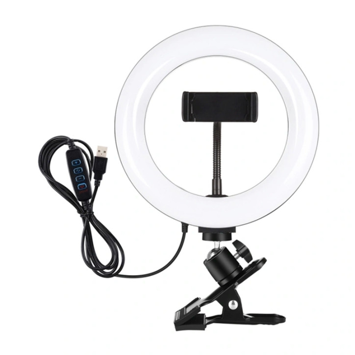 Puluz Ring Light 20cm con Supporto Monitor, Porta Telefono e Regolazione Temperatura Colore Nero Puluz Ring Light 20cm con Supporto Monitor, Porta Telefono e Regolazione Temperatura Colore Nero
