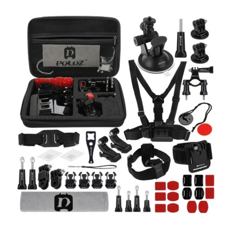 PULUZ Set Completo Accessori 45 in 1 per Action Cam e Smartphone