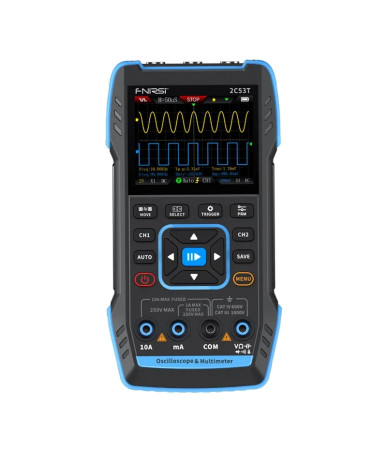 FNIRSI 2C53T Oscilloscopio Multimetro Generatore di Segnale Portatile 3-in-1