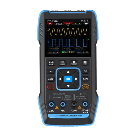 FNIRSI 2C53T Oscilloscopio Multimetro Generatore di Segnale Portatile 3-in-1
