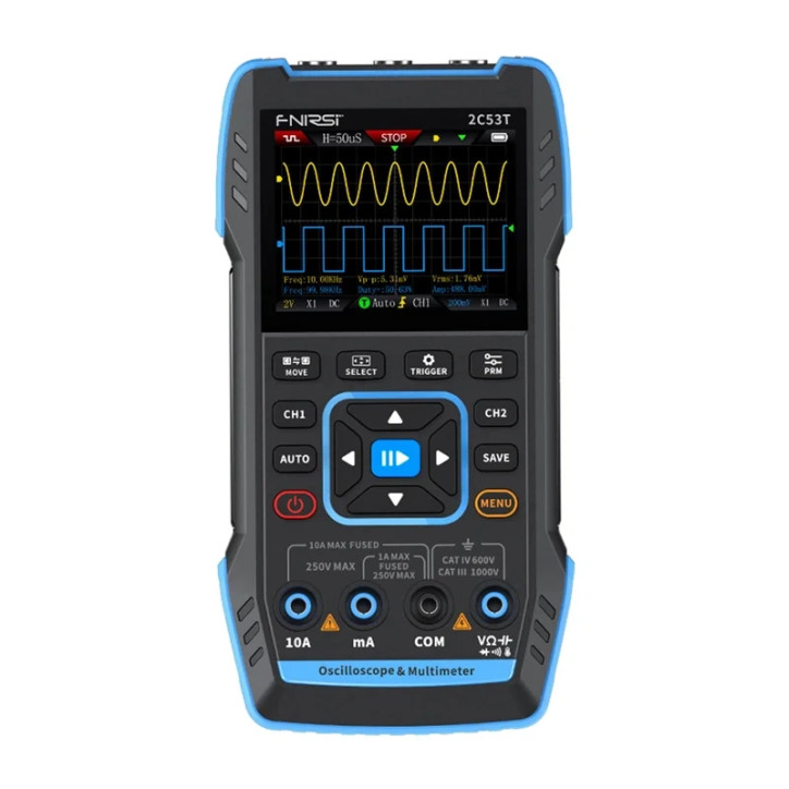 FNIRSI 2C53T Oscilloscopio Multimetro Generatore di Segnale Portatile 3-in-1 FNIRSI 2C53T Oscilloscopio Multimetro Generatore di Segnale Portatile 3-in-1
