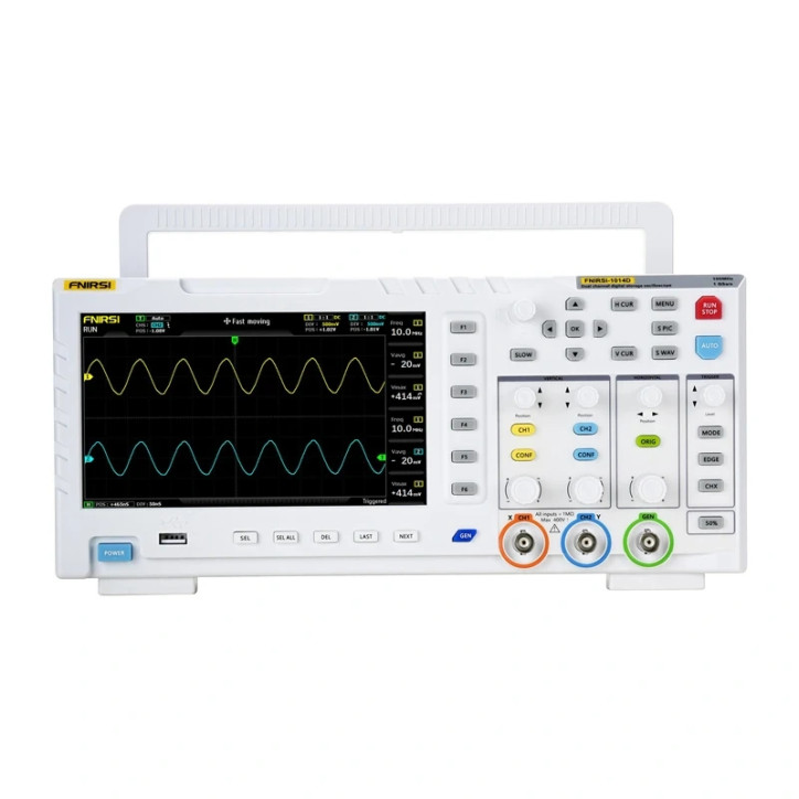 FNIRSI 1014D Oscilloscopio Generatore di Segnali 100MHz Doppio Canale