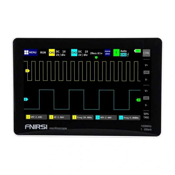 FNIRSI 1013D Oscilloscopio Tablet 100MHz 1GS/s Touchscreen 7" FNIRSI 1013D Oscilloscopio Tablet 100MHz 1GS/s Touchscreen 7"