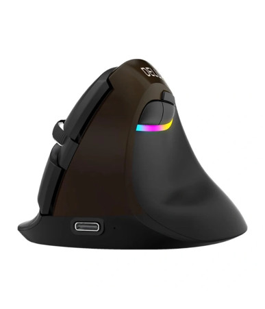 Mouse Verticale Wireless Delux M618Mini Gold Ergonomico USB/Bluetooth/2.4G