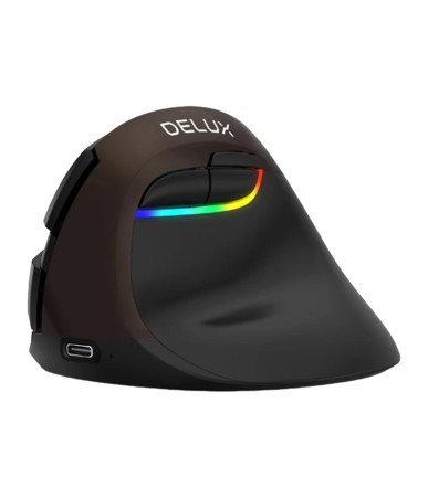 Mouse Verticale Wireless Delux M618Mini Gold Ergonomico USB/Bluetooth/2.4G
