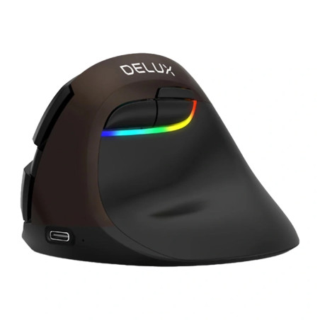 Mouse Verticale Wireless Delux M618Mini Gold Ergonomico USB/Bluetooth/2.4G