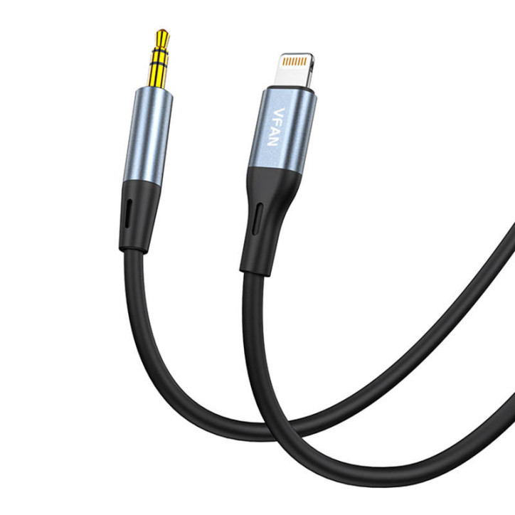 Vipfan Cavo Audio Lightning a Mini Jack 3.5mm AUX 1 Metro Grigio