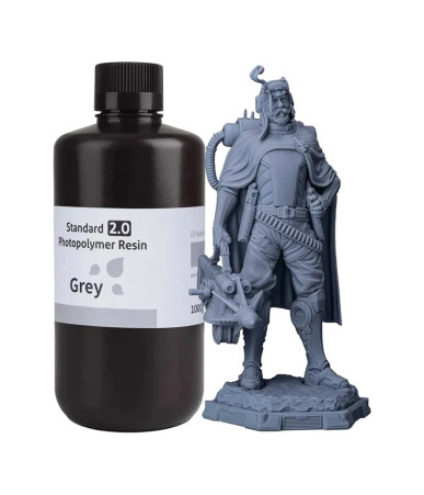 Resina per Stampa 3D ELEGOO Standard 2.0 Grigio 1000g