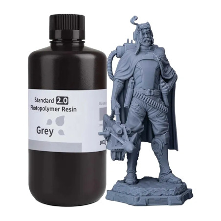 Resina per Stampa 3D ELEGOO Standard 2.0 Grigio 1000g