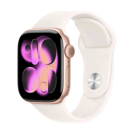 Apple Watch Series 11 GPS 42mm Alluminio Oro Rosa con Cinturino Sport Rosa Chiaro S/M