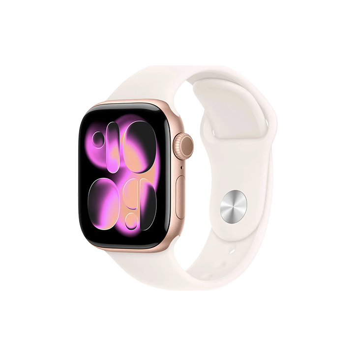 Apple Watch Series 11 GPS 42mm Alluminio Oro Rosa con Cinturino Sport Rosa Chiaro S/M