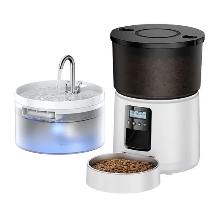 Rojeco Distributore Cibo 3L + Erogatore Acqua 2L