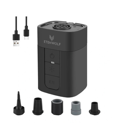 Etenwolf AIR 5 Pro Pompa Elettrica 10400mAh con Luce LED Nera