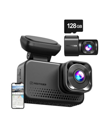Redtiger VC70 Dashcam 4K + 2.5K con 128GB Wi-Fi 6
