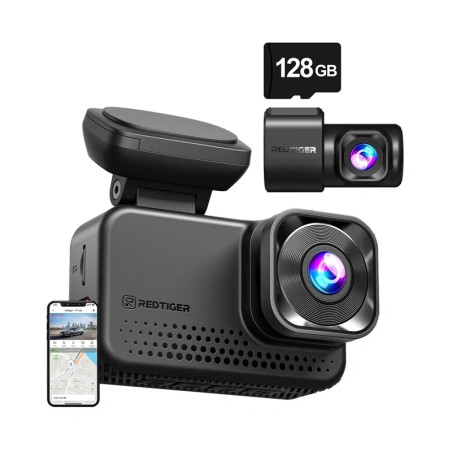 Redtiger VC70 Dashcam 4K + 2.5K con 128GB Wi-Fi 6