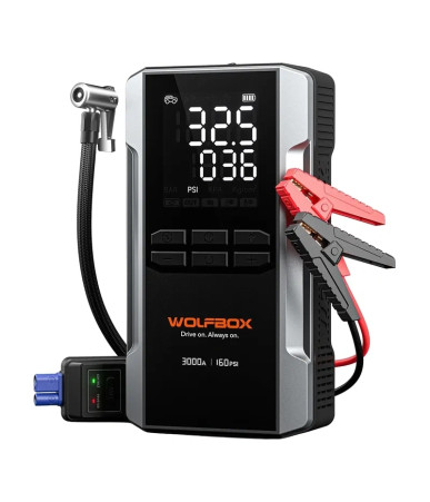 Avviatore di emergenza Wolfbox MegaVolt 16 Air 16000mAh 3000A con compressore