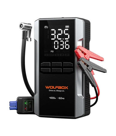 Wolfbox MegaVolt 24 Air 24000mAh 4000A Avviatore di Emergenza con Compressore