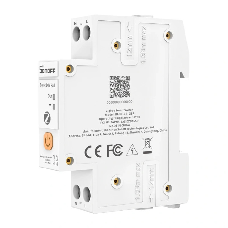 Interruttore Smart Sonoff BASIC-ZB1GSP ZigBee per Din Rail 32A Interruttore Smart Sonoff BASIC-ZB1GSP ZigBee per Din Rail 32A