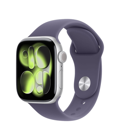 Apple Watch Series 11 GPS 46mm Argento Alluminio Viola Nebbia Sport Band M/L