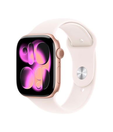 Apple Watch Series 11 GPS 46mm Oro Rosa Alluminio con Cinturino Sport Rosa Chiaro S/M
