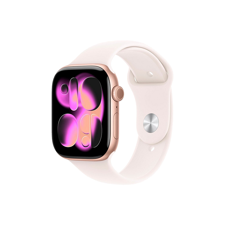 Apple Watch Series 11 GPS 46mm Oro Rosa Alluminio con Cinturino Sport Rosa Chiaro S/M