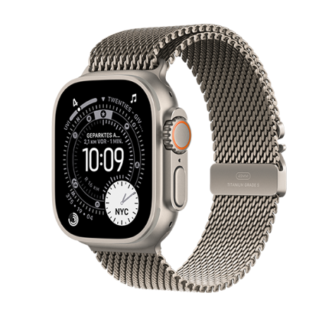 Apple Watch Ultra 3 49mm Titanio Naturale con Cinturino Milanaise Naturale 5G