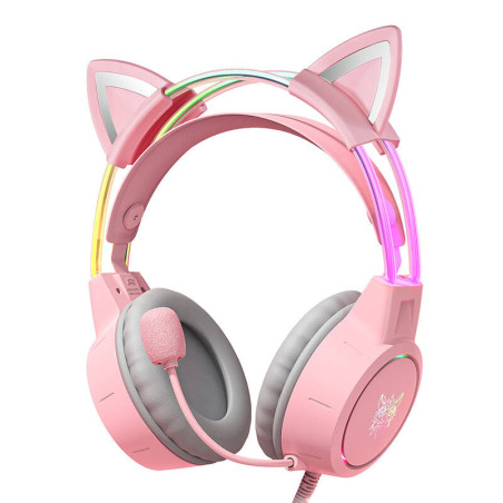 ONIKUMA X15Pro Cuffie da Gaming Rosa con Orecchie da Gatto