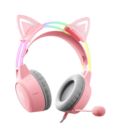 ONIKUMA X15Pro Gaming Headphones Pink/Cat Ears