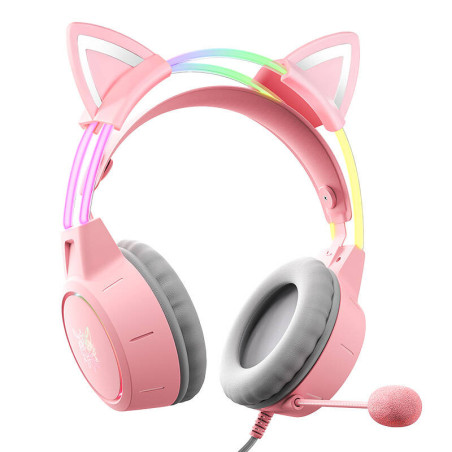 ONIKUMA X15Pro Cuffie da Gaming Rosa con Orecchie da Gatto