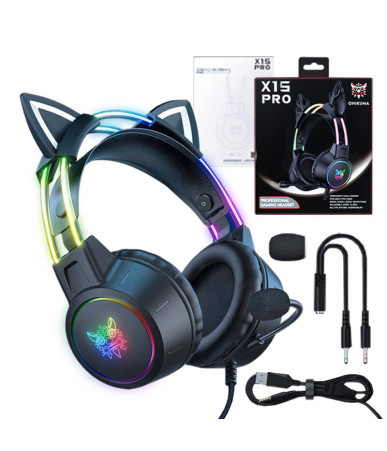 ONIKUMA X15 PRO Cuffie Gaming Cat (Nero)
