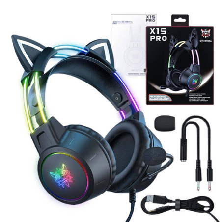 ONIKUMA X15 PRO Cuffie Gaming Cat (Nero)