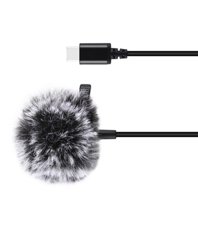 Jack Puluz tie microphone with clip PU425 1.5m USB-C