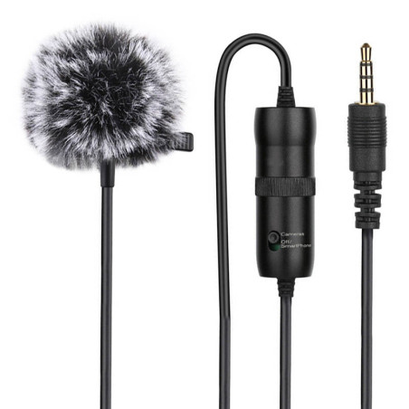 Microfono a clip Puluz PU427 Jack 3.5mm 6m
