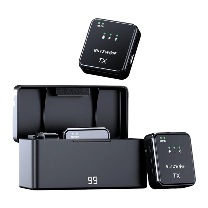 Microfono Wireless BlitzWolf BW-SX63, 1000mAh (Nero)