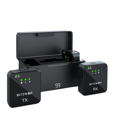 BlitzWolf BW-SX63 Wireless Microphone, 1000mAh, Nero