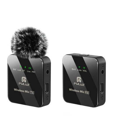 Microfono Lavalier Wireless PULUZ 1 TX + 1 RX