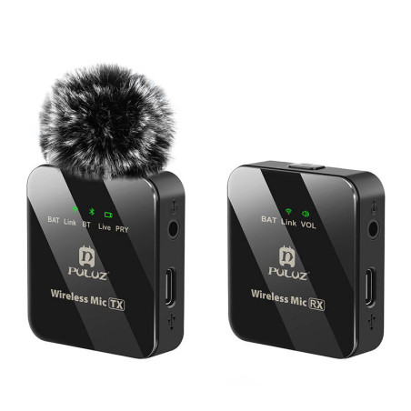 Microfono Lavalier Wireless PULUZ 1 TX + 1 RX