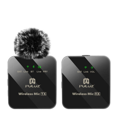 Microfono Lavalier Wireless PULUZ 1 TX + 1 RX