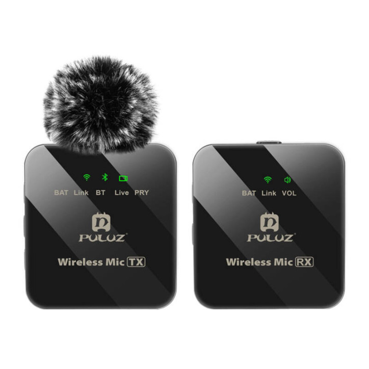 Microfono Lavalier Wireless PULUZ 1 TX + 1 RX