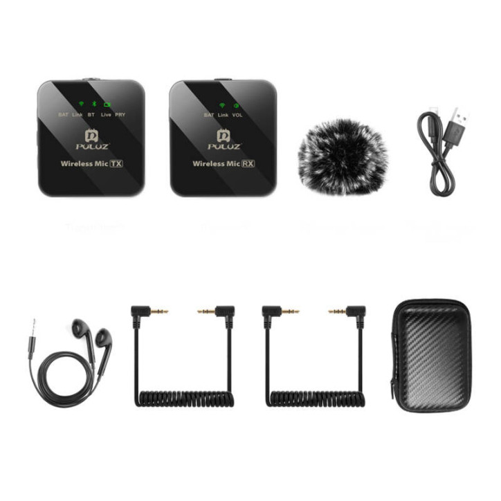 Microfono Lavalier Wireless PULUZ 1 TX + 1 RX