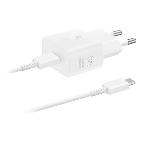 Samsung Caricatore Rapido USB-C 25W EP-T2510 Bianco con Cavo