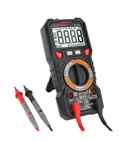 Digital Multimeter with Flashlight Habotest HT118C, True RMS, NCV, battery testing