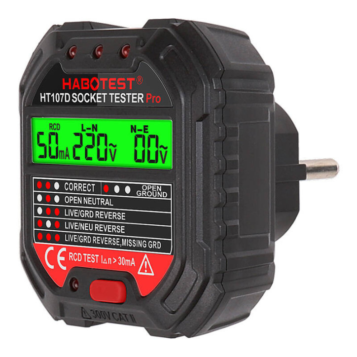 Habotest HT107D Tester Prese Elettriche con Display LCD