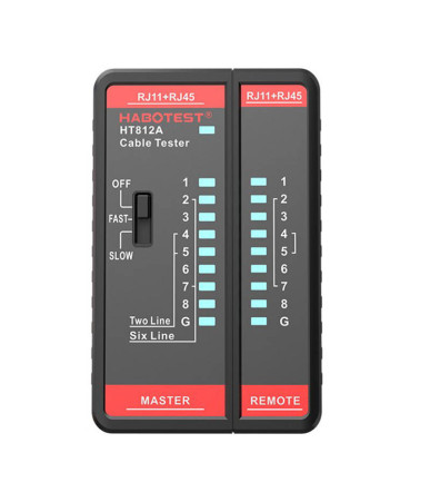 Habotest HT812A Tester Cavi di Rete RJ45/RJ11/RJ12/RJ14