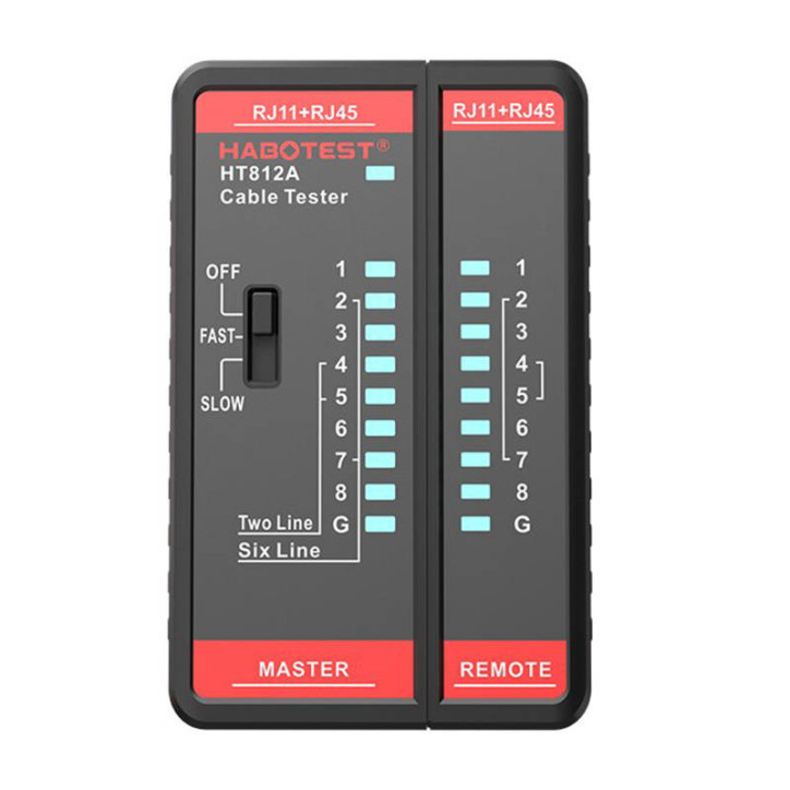 Habotest HT812A Tester Cavi di Rete RJ45/RJ11/RJ12/RJ14